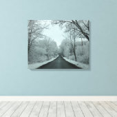 Winterweg Canvas Afdruk (Insitu (Houten vloer))