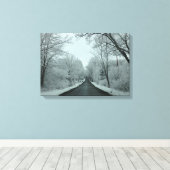 Winterweg Canvas Afdruk (Insitu (Houten vloer))