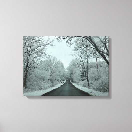 Winterweg Canvas Afdruk (Voorkant)