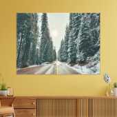 Winterweg door het bos canvas afdruk (Insitu (Woonkamer))