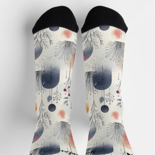 Winterweide Sokken in blauw, wit en perzik (Top)