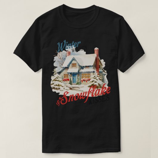 Winterwensen en sneeuwvlok kusjes t-shirt (Design voorkant)