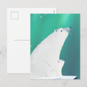 Winterwensen-Happy Polar Beer Illustratie Feestdagenkaart (Voorkant / Achterkant)