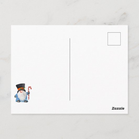 Winterwensen kerstgenoomblauw en wit briefkaart (Achterkant)