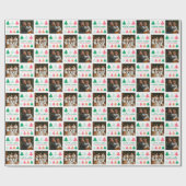 Winterwensen Roze Kerstbomen Foto Cadeaupapier (Vlak)