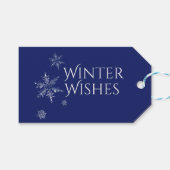 Winterwensen Sneeuwvlokken Cadeaulabel (Voorkant (Horizontaal))