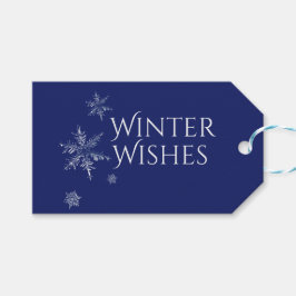 Winterwensen Sneeuwvlokken Cadeaulabel