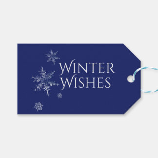 Winterwensen Sneeuwvlokken Cadeaulabel