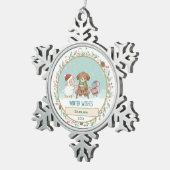 Winterwensen Tin Sneeuwvlok Ornament (Rechts)