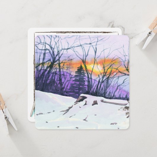 WinterWenskaart Kaart (Voorkant / Achterkant in situ)