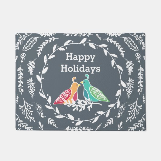 Winterwijken Tortelduifjes van Cindy Bendel Deurmat (Voorkant)