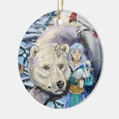 Winterwinden Polar Beer~ rond ornament (Links)