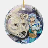 Winterwinden Polar Beer~ rond ornament (Achterkant)