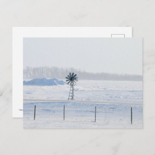 winterwindmolen briefkaart (Voorkant / Achterkant)