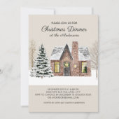 Winterwintersneeuwpalm kerstmis kaart (Voorkant)