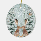 winterwinterwinterwinterwinterdecoratie voor hares keramisch ornament (Links)