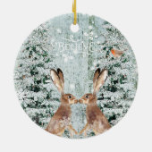 winterwinterwinterwinterwinterdecoratie voor hares keramisch ornament (Achterkant)
