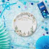 Winterwitte Borden met platte bomen Papieren Bordje (Feest)