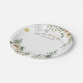 Winterwitte Borden met platte bomen Papieren Bordje (Gekanteld)