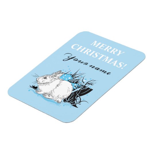 Winterwitte haas magneet (Linkerzijde)