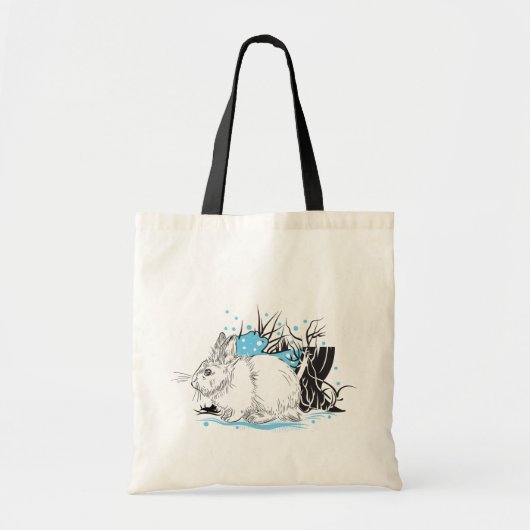 Winterwitte haas tote bag (Voorkant)
