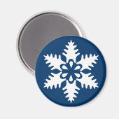 Winterwitte kerst Snowflake Magneet (Voorkant / Achterkant)