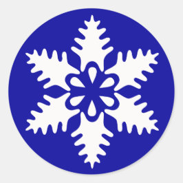 Winterwitte kerst Snowflake Ronde Sticker