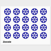 Winterwitte kerst Snowflake Ronde Sticker (Vel)