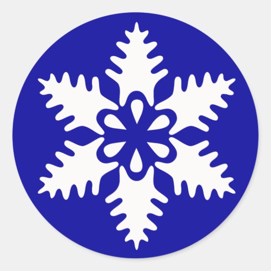 Winterwitte kerst Snowflake Ronde Sticker (Voorkant)
