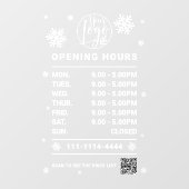 Winterwitte openingstijden logo qr code raamsticker (Vel)