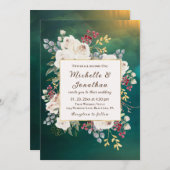 Winterwitte rozen op groen Christelijk huwelijk Kaart (Voorkant / Achterkant)