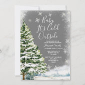 Winterwitte sneeuwvlokken dennenbomen Baby shower Kaart (Voorkant)