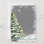 Winterwitte sneeuwvlokken dennenbomen Baby shower Kaart (Achterkant)