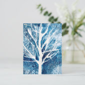 Winterwitte vogelboom Kerstmis Briefkaart (Staand voorkant)