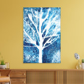 Winterwitte vogelboom Kerstmis Canvas Afdruk (Insitu (Woonkamer))