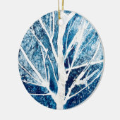 Winterwitte vogelboom Kerstmis Keramisch Ornament (Links)