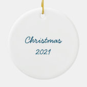 Winterwitte vogelboom Kerstmis Keramisch Ornament (Achterkant)