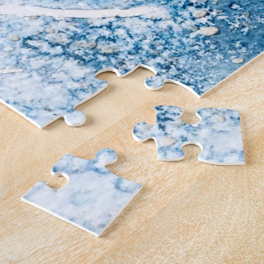 Winterwitte vogelboom Kerstmis Legpuzzel (Zijkant)