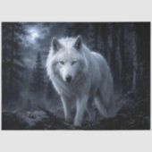Winterwolf in Besneeuwd Bos Decoupage Papier | Roe (Voorkant)