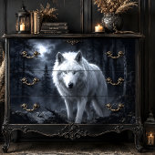 Winterwolf in Besneeuwd Bos Decoupage Papier | Roe