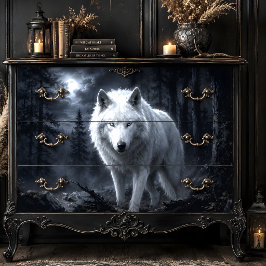 Winterwolf in Besneeuwd Bos Decoupage Papier | Roe