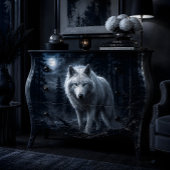 Winterwolf in Besneeuwd Bos Decoupage Papier | Roe