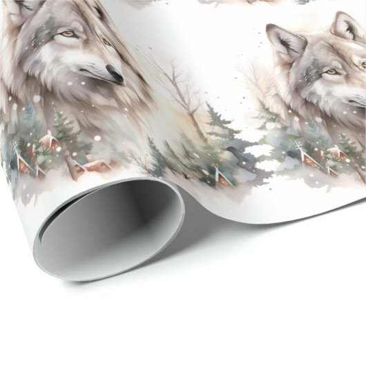 Winterwolf inpakpapier (Rol Hoek)