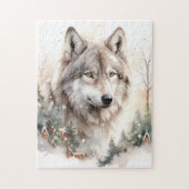 Winterwolf puzzel legpuzzel (Verticaal)