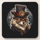 Winterwolf steampunk bier onderzetter (Voorkant)