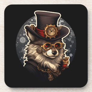 Winterwolf steampunk bier onderzetter