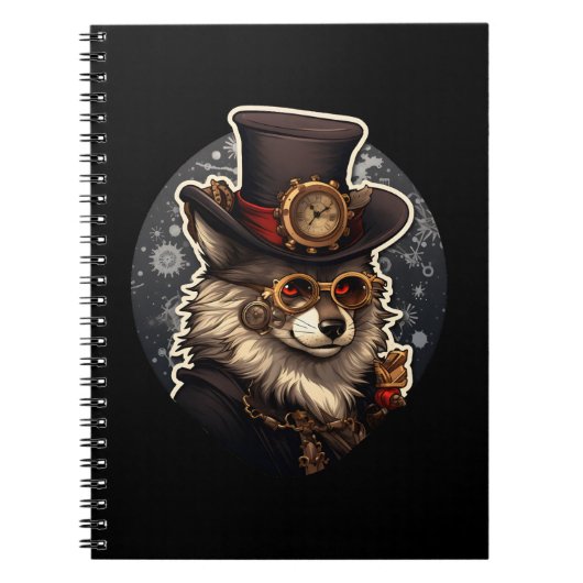 Winterwolf steampunk notitieboek (Voorkant)