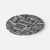 Winterwolk op het krijkbord papieren bordje (Gekanteld)