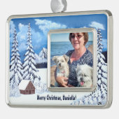 winterwonder verzilverd omlijst ornament (Links)