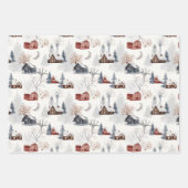 winterwonderbladen voor vakantieverpakkingen inpakpapier vel (Voorkant 3)